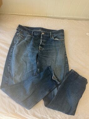 Buck Mason 36 x 34 darker wash, worn in